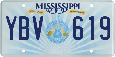 MS license plate YBV619