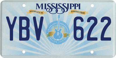 MS license plate YBV622