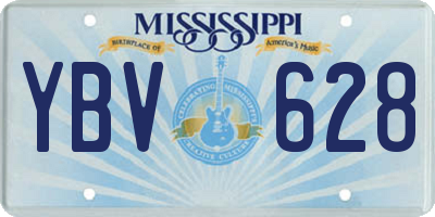 MS license plate YBV628