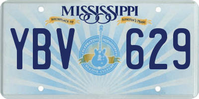 MS license plate YBV629