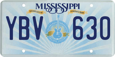MS license plate YBV630