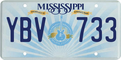 MS license plate YBV733