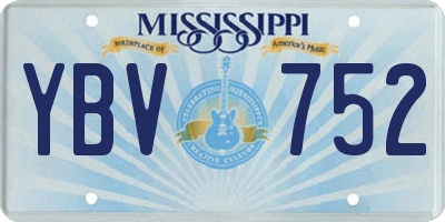 MS license plate YBV752