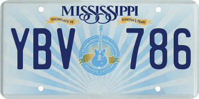 MS license plate YBV786