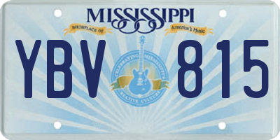 MS license plate YBV815