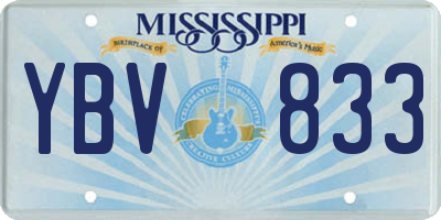 MS license plate YBV833