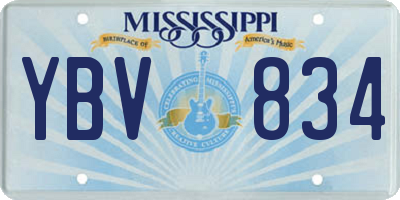 MS license plate YBV834