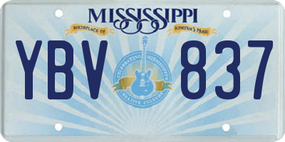 MS license plate YBV837