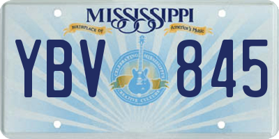 MS license plate YBV845