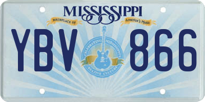 MS license plate YBV866