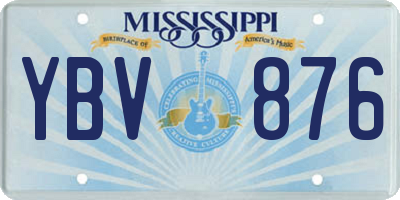 MS license plate YBV876