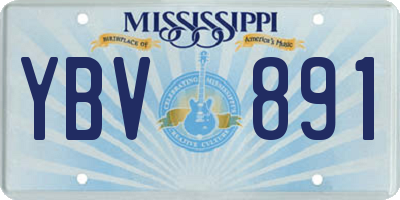 MS license plate YBV891