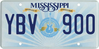 MS license plate YBV900