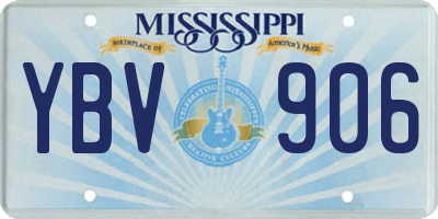 MS license plate YBV906