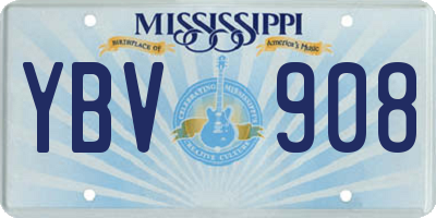 MS license plate YBV908