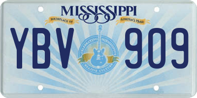 MS license plate YBV909