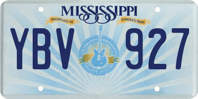 MS license plate YBV927