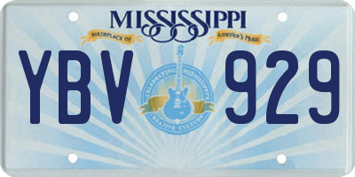 MS license plate YBV929