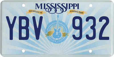 MS license plate YBV932