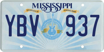MS license plate YBV937