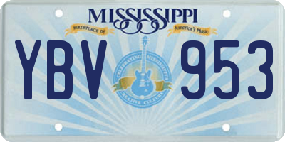 MS license plate YBV953
