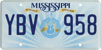 MS license plate YBV958