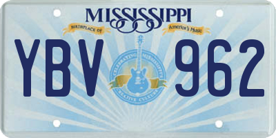 MS license plate YBV962
