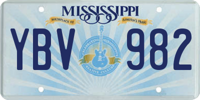 MS license plate YBV982