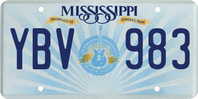 MS license plate YBV983