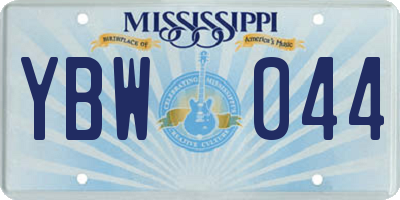 MS license plate YBW044