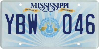 MS license plate YBW046