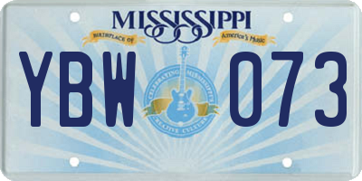 MS license plate YBW073