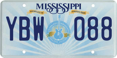 MS license plate YBW088