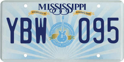 MS license plate YBW095