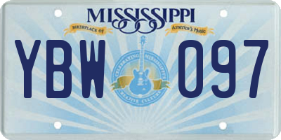 MS license plate YBW097