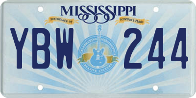 MS license plate YBW244