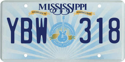 MS license plate YBW318