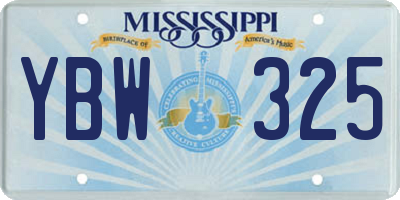 MS license plate YBW325