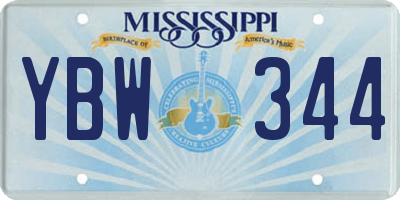 MS license plate YBW344