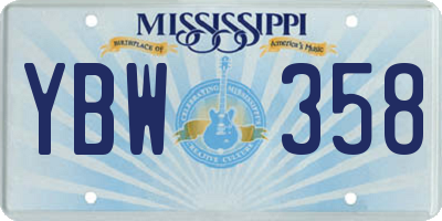 MS license plate YBW358