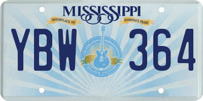 MS license plate YBW364