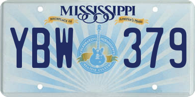 MS license plate YBW379
