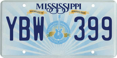 MS license plate YBW399