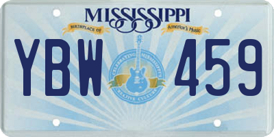 MS license plate YBW459