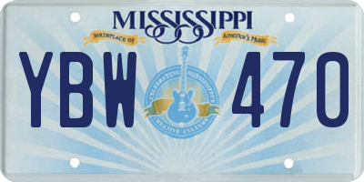 MS license plate YBW470