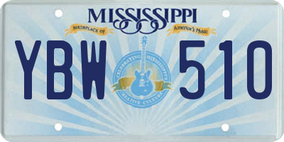 MS license plate YBW510