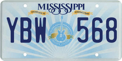 MS license plate YBW568