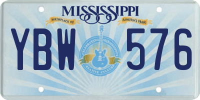 MS license plate YBW576