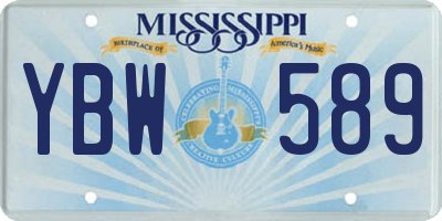 MS license plate YBW589