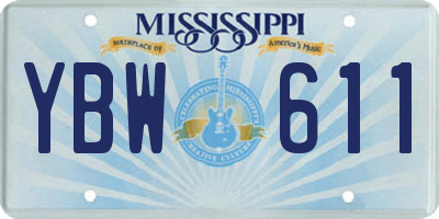 MS license plate YBW611